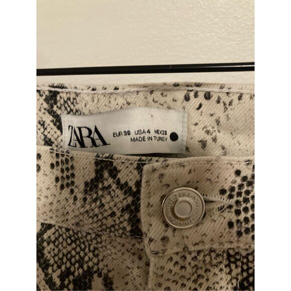 Zara zw premium cropped snake print jeans - Picture 4 of 5